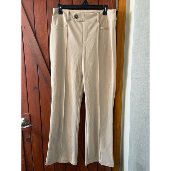 SOHO Apparel Ltd. Pants - SOHO Apparel Ltd Womens Beige High Waisted Wide Leg Pleated Trousers Size Large